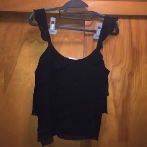 Calvin Klein Silk Asymmetrical Ruffle Cami